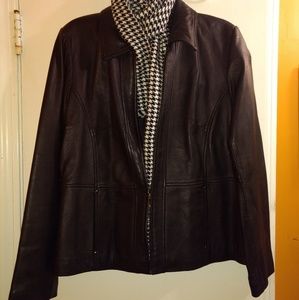 Genuine Black Leather jacket; super soft.